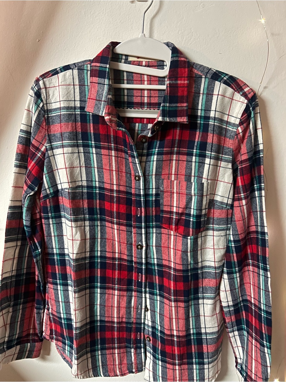 Cherish Red, Navy & White Plaid Button-Down Shirt for Men